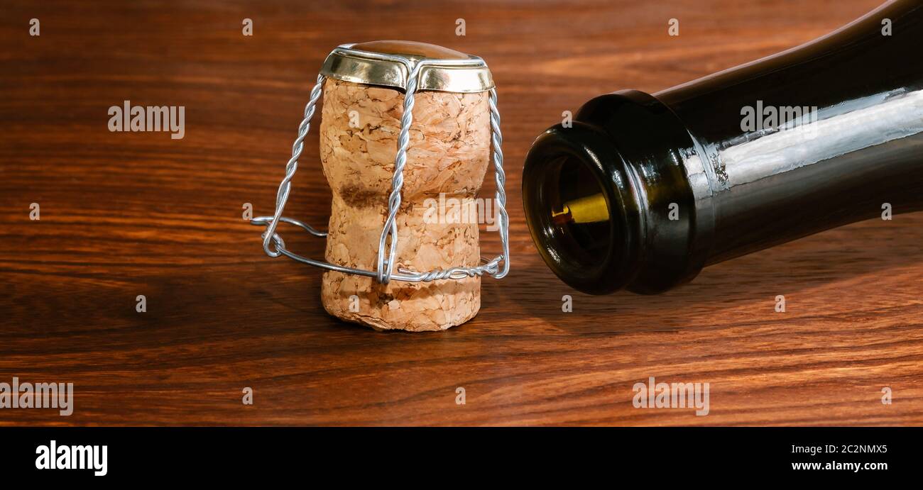 Empty champagne bottle Stock Photo Alamy