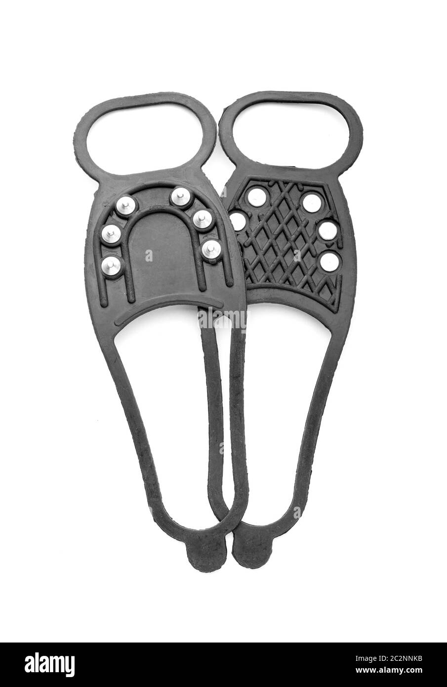 Pair of shoe spikes isolated on white background Stock Photo Alamy