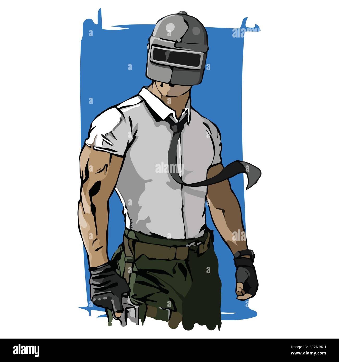 Vector Cute Illustration Of Pubg Game Character Stock Vector Image Art Alamy