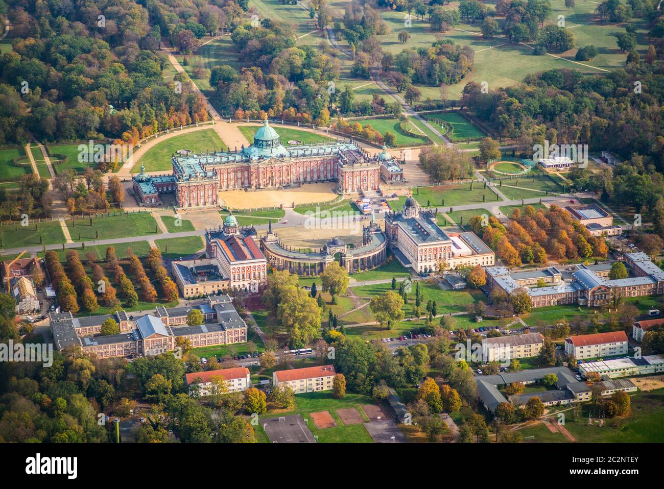 Potsdam, Germany, New Palace in the Sanssouci park in early autumn