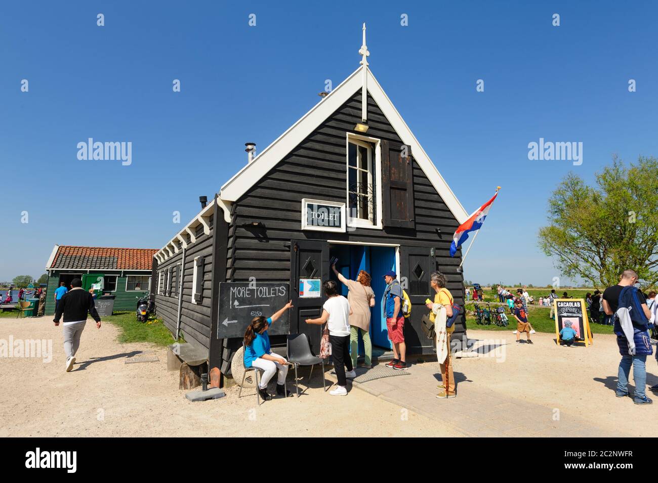 Traditional Dutch village houses in Zaanse Schans, Netherlands Stock Photo