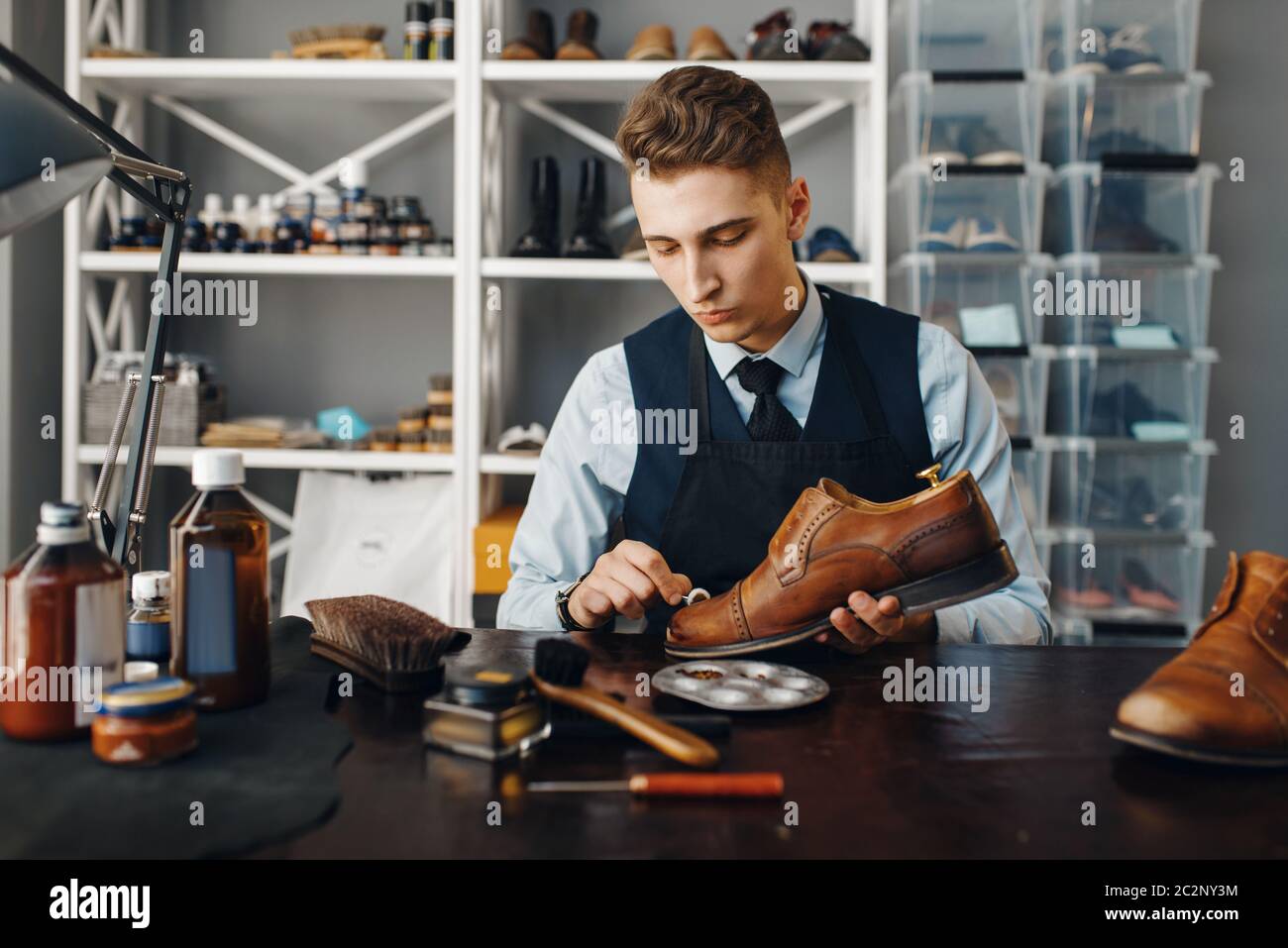 Shoemaking master hires stock photography and images Alamy