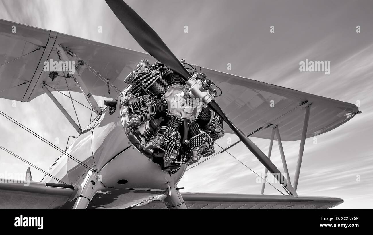 propeller of an historic aircraft against asunny sky Stock Photo - Alamy