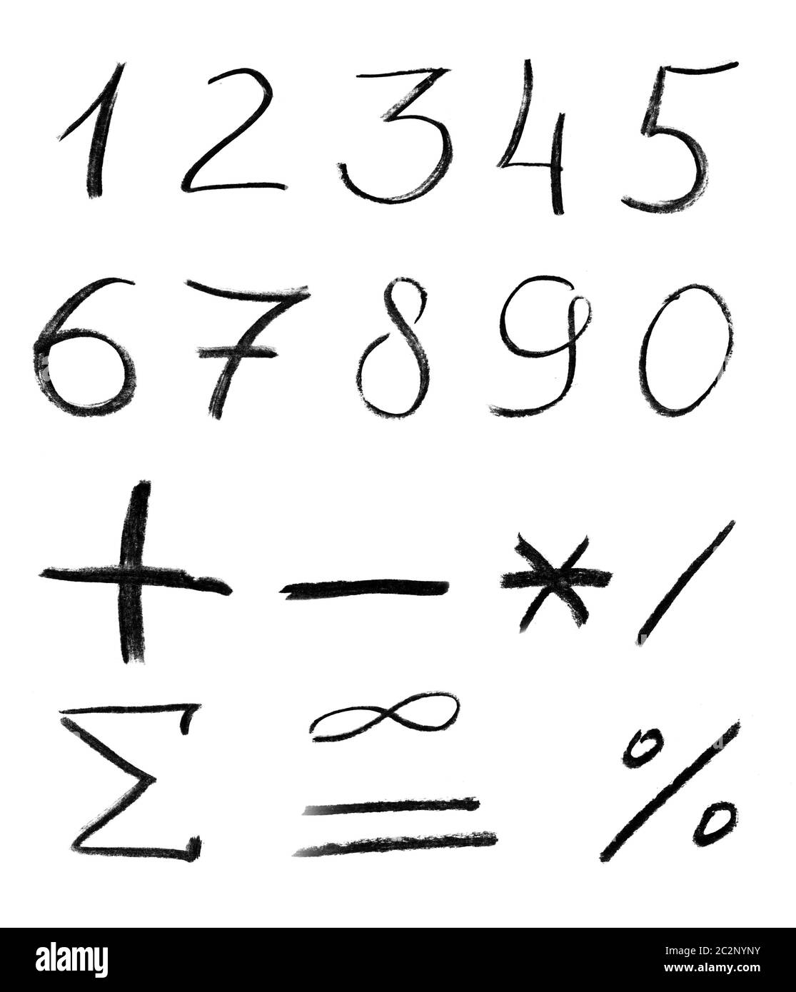 Pencil sketch of numbers isolated on white background Stock Photo Alamy