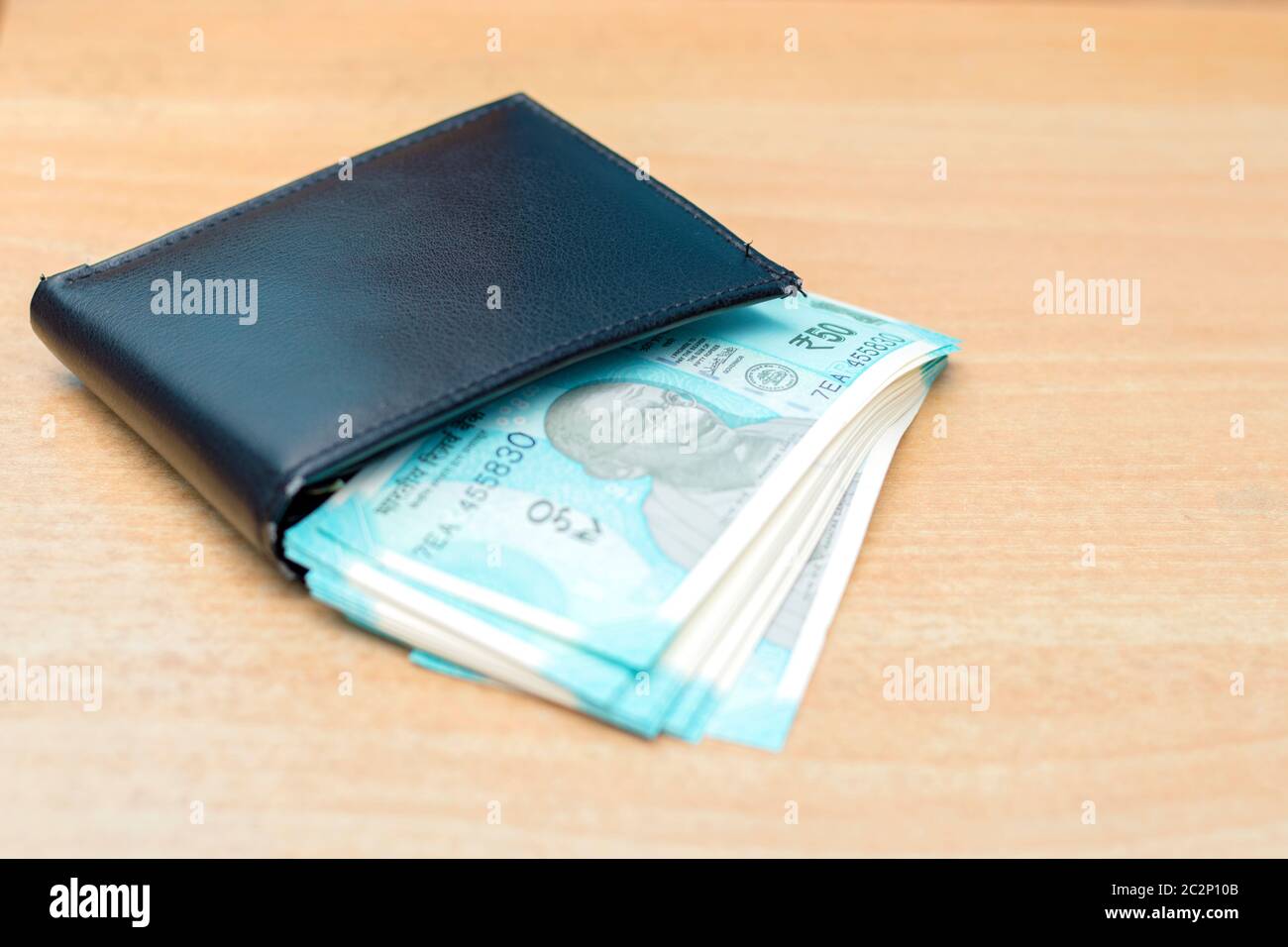 wallet with money isolated on white background Stock Photo