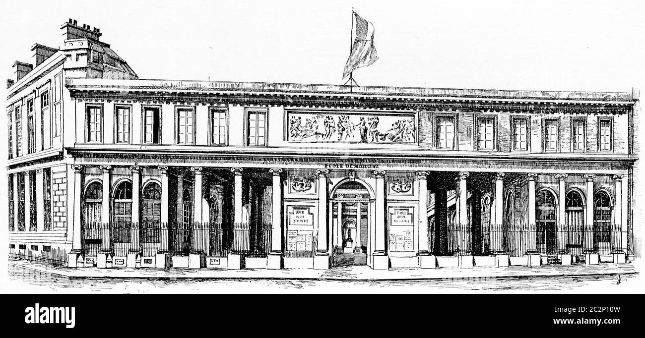 The School of Medicine, vintage engraved illustration. Paris - Auguste VITU – 1890. Stock Photo