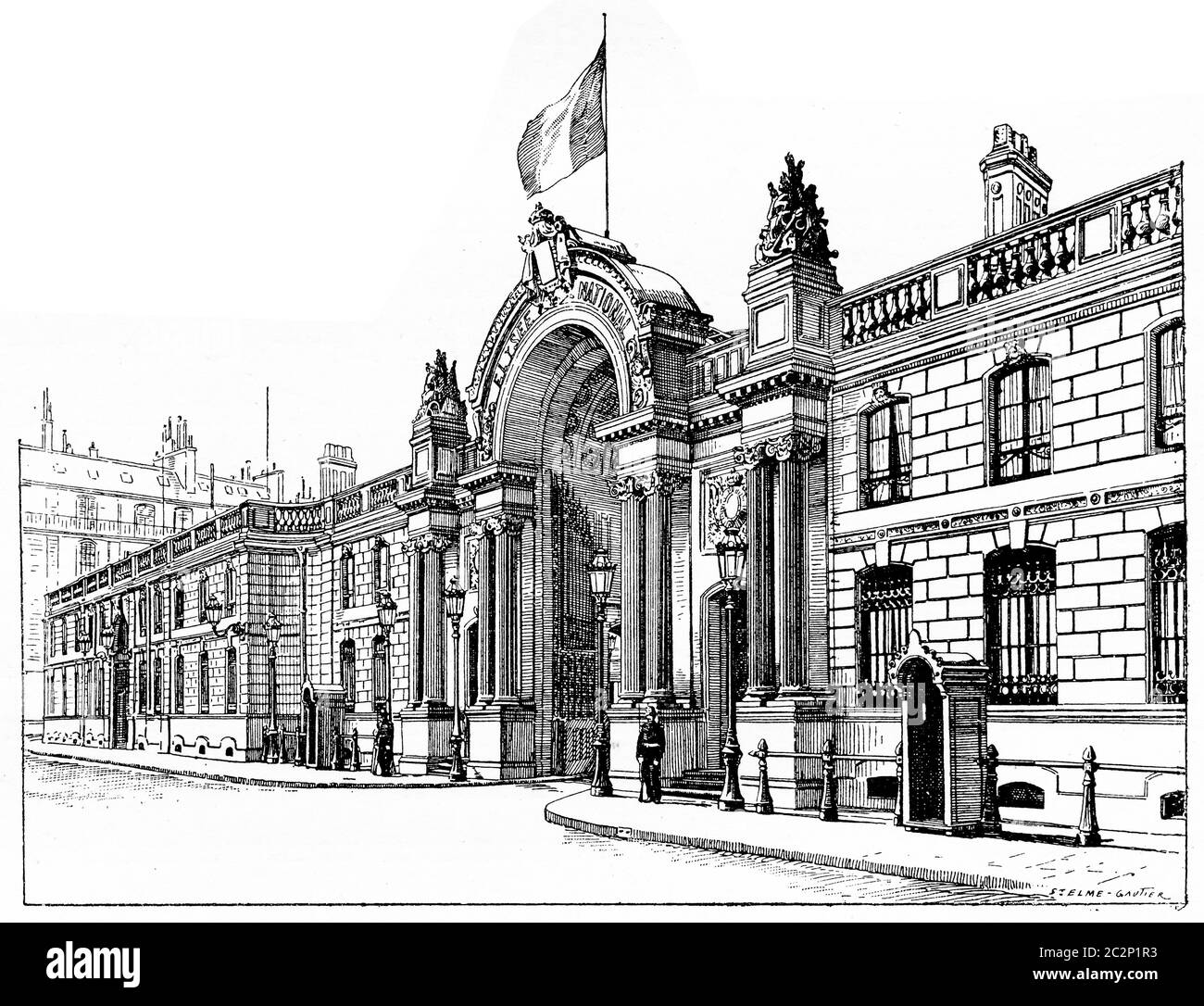 The Elysee Palace, vintage engraved illustration. Paris - Auguste VITU – 1890. Stock Photo