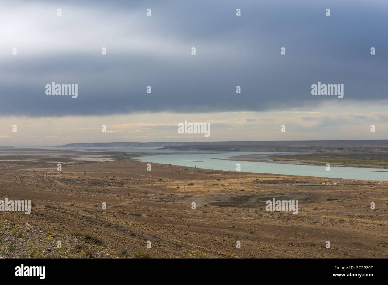 Steppe landscape in the province of Chubut, Argentina Stock Photo