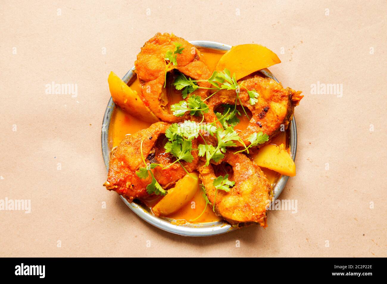 decoration of bengali fish curry Stock Photo
