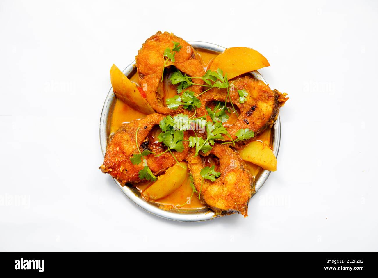 decoration of bengali fish curry Stock Photo