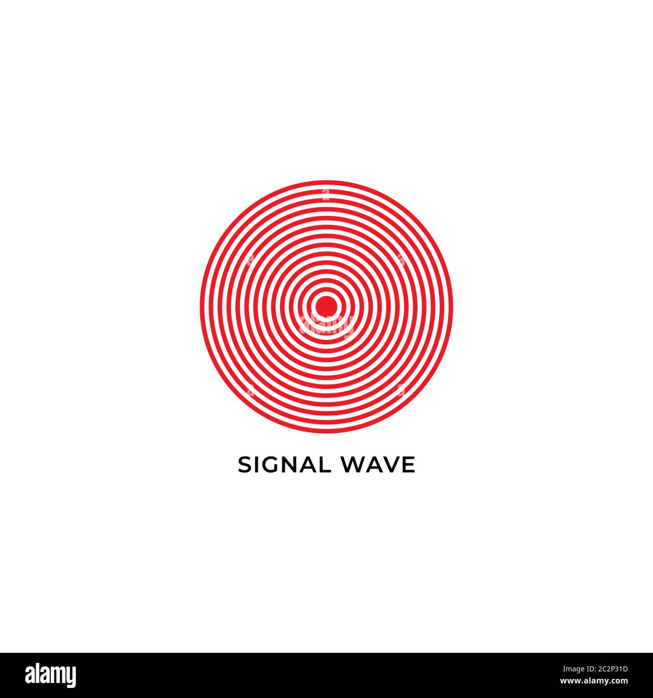 wave propagation vector illustration isolated on white background. logo icon design template. red color theme Stock Vector