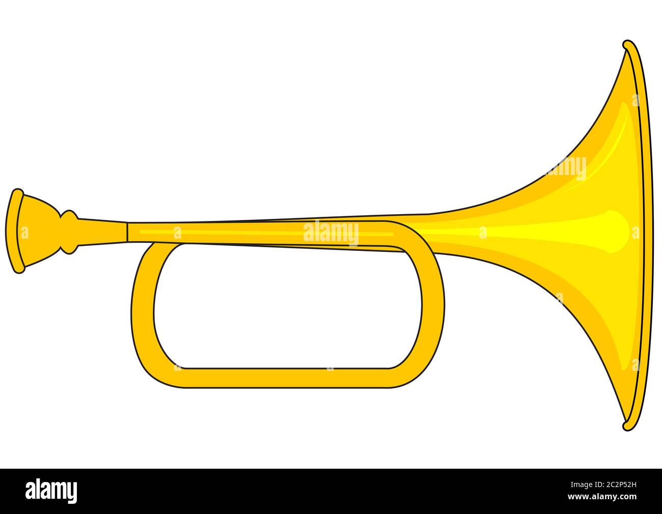 Small brass trumpet Stock Photo