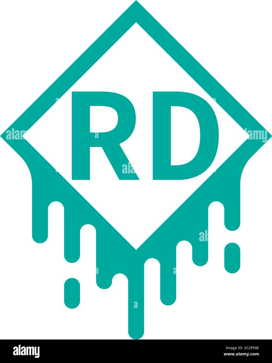 Letter RD logotype in green color design concept illustration Stock ...