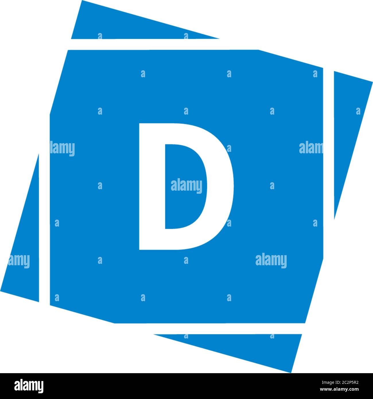 Letter D logotype in blue color design concept illustration Stock ...