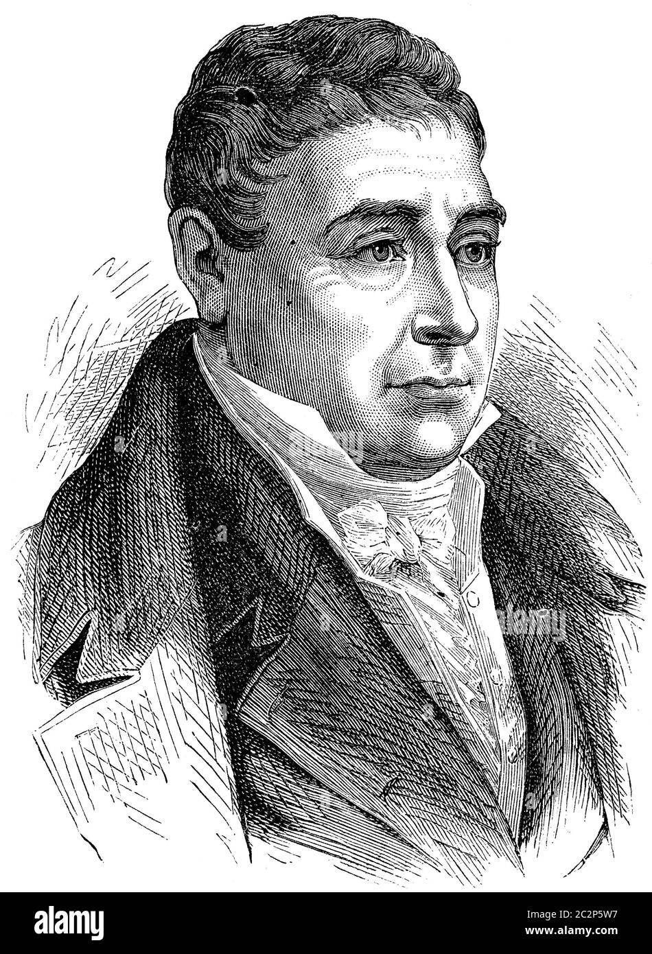 Marquis de Lafayette, vintage engraved illustration. History of France ...