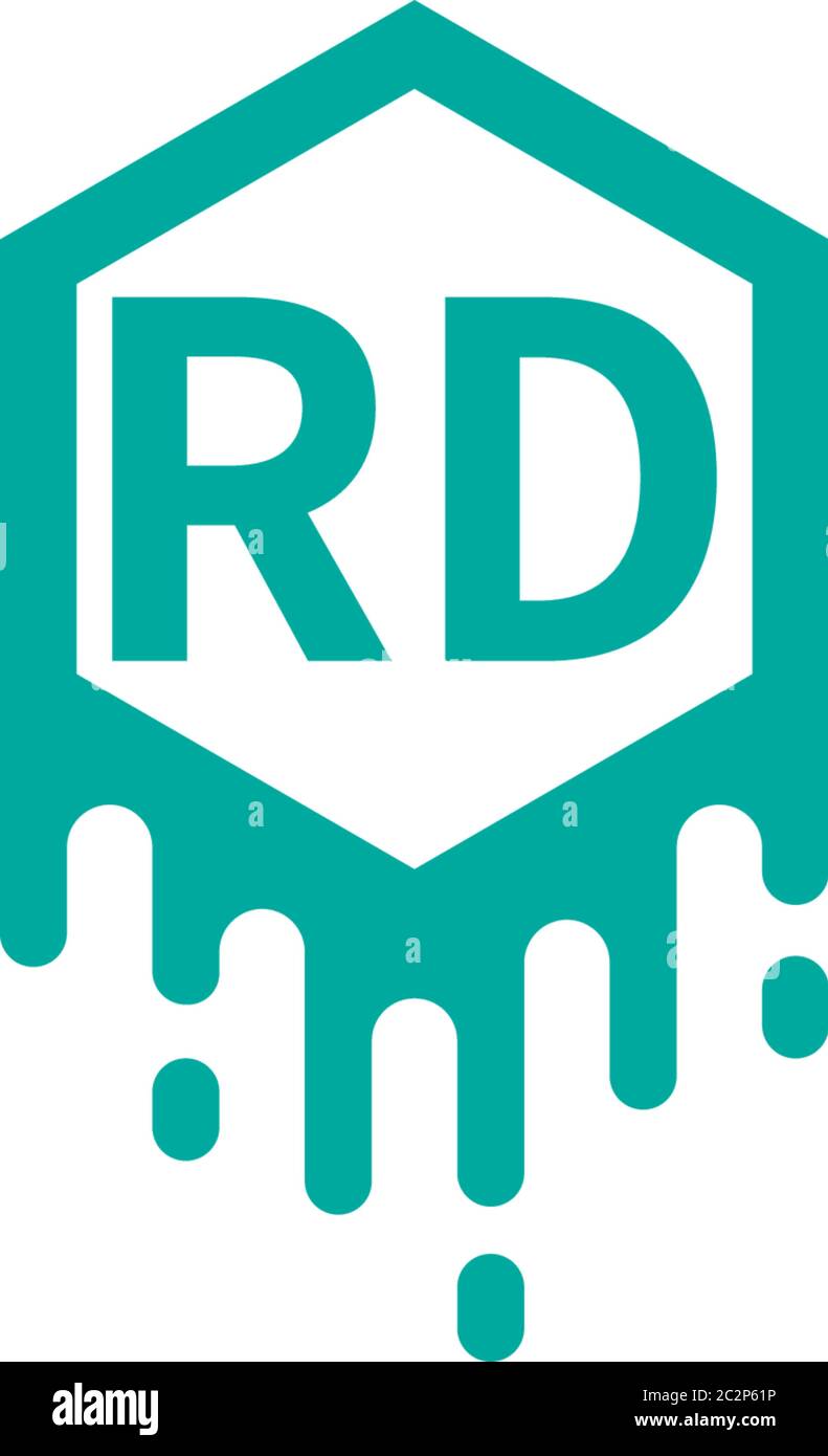 Letter RD logotype in green color design concept illustration Stock ...