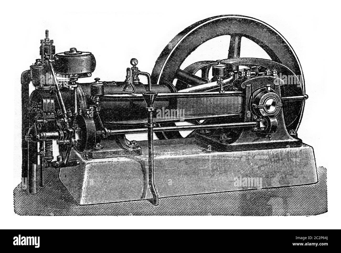 Niel engine, vintage engraved illustration. Industrial encyclopedia E ...