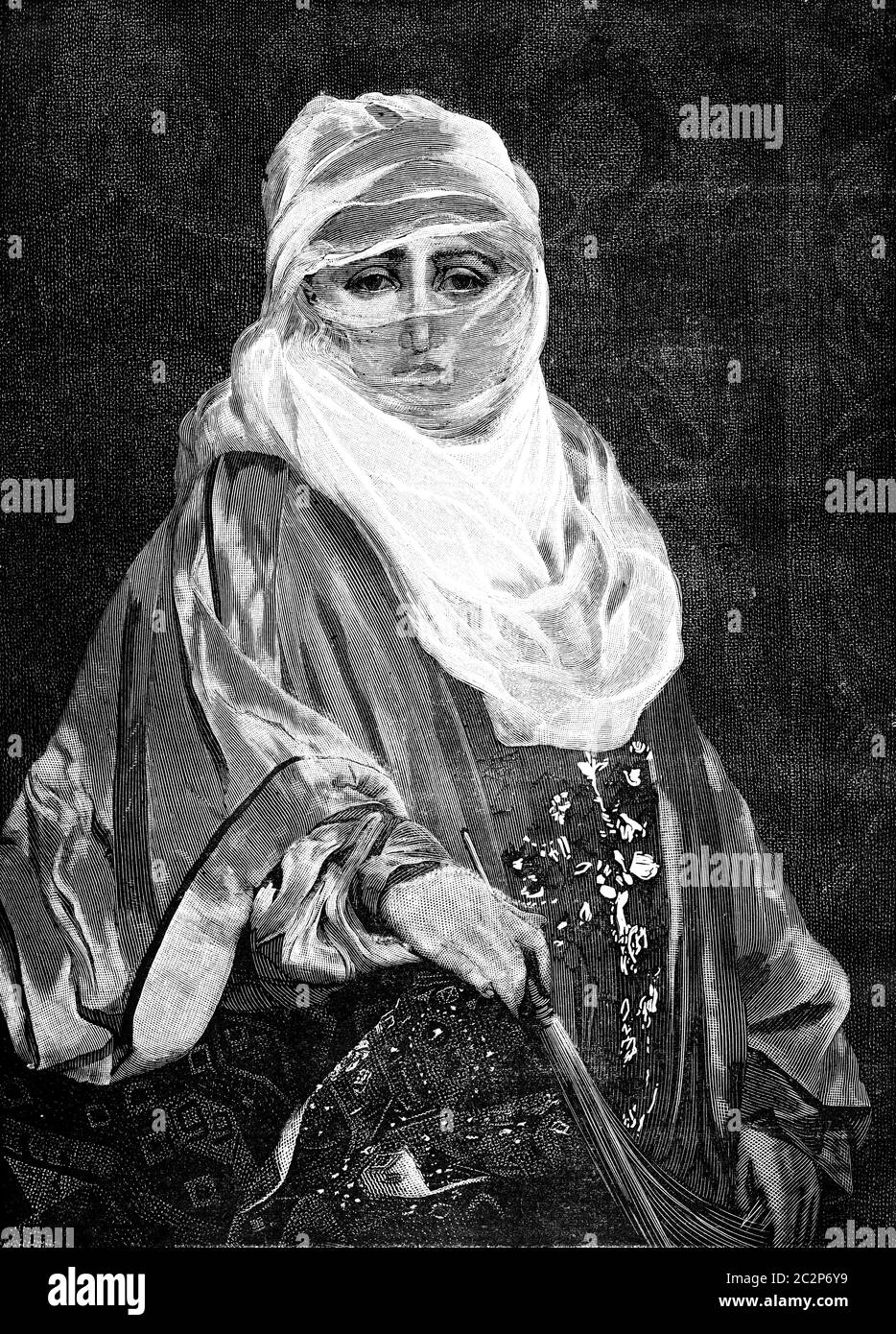 Morocco. A woman of the country, vintage engraved illustration. Journal des Voyages, Travel Journal, (1879-80). Stock Photo