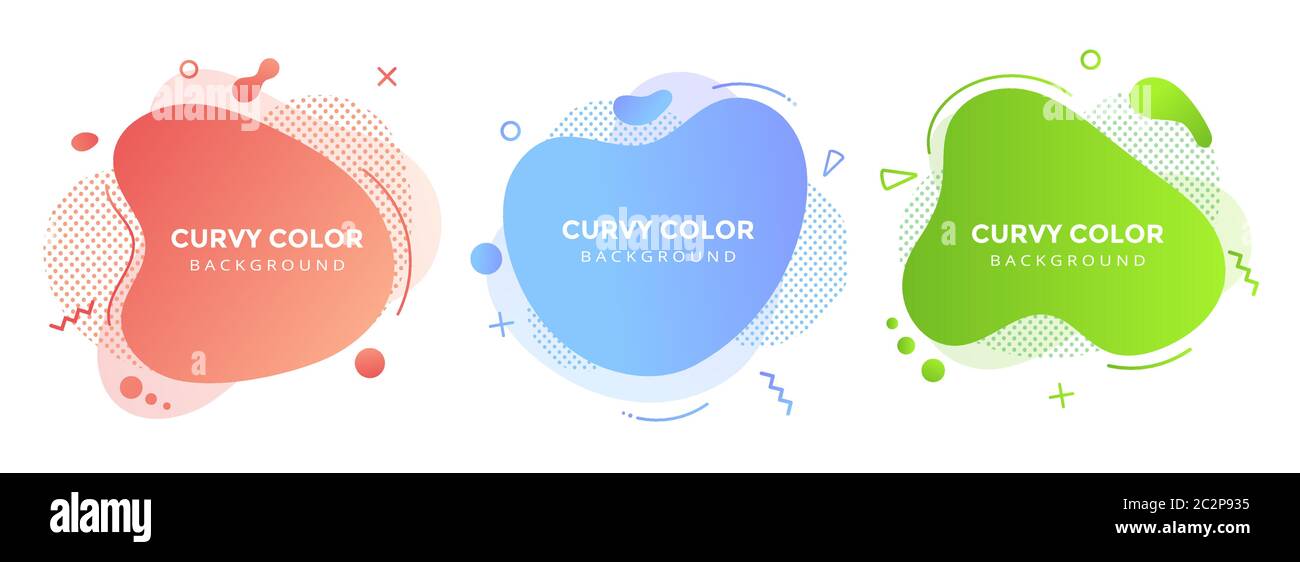 Modern liquid abstract element graphic gradient flat style design fluid ...