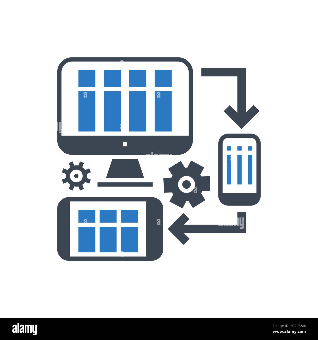 Responsive Web Design Vector Glyph Icon Stock Vector