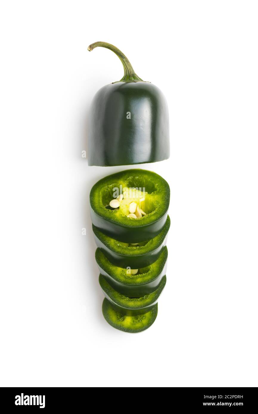 Green jalapenos sliced isolated hi-res stock photography and images - Alamy