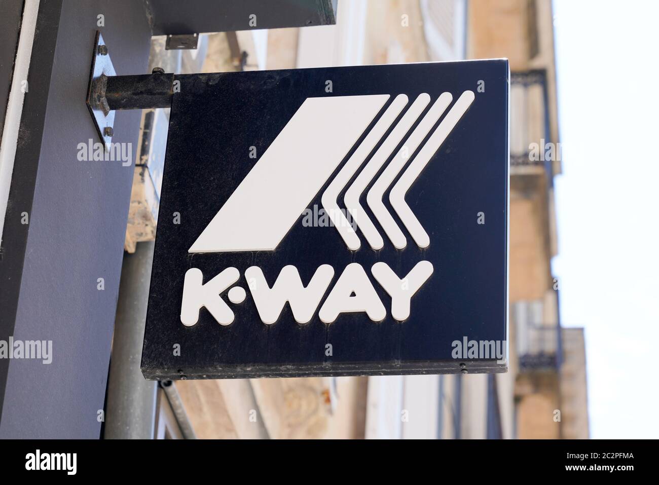 Bordeaux , Aquitaine / France - 06 14 2020 : K-Way shop logo sign of Raincoat store and rainproof clothing Stock Photo