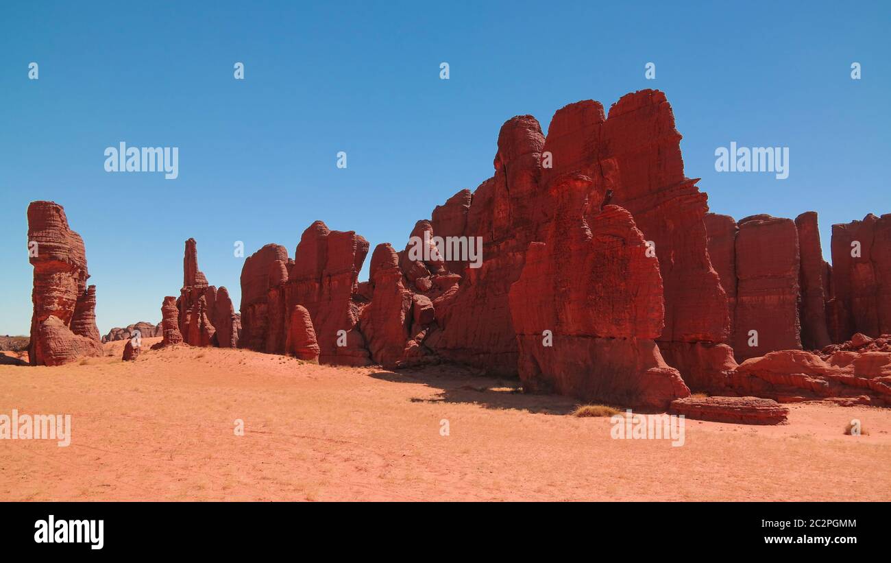 Abstract Rock formation at plateau Ennedi aka stone forest in Chad Stock Photo