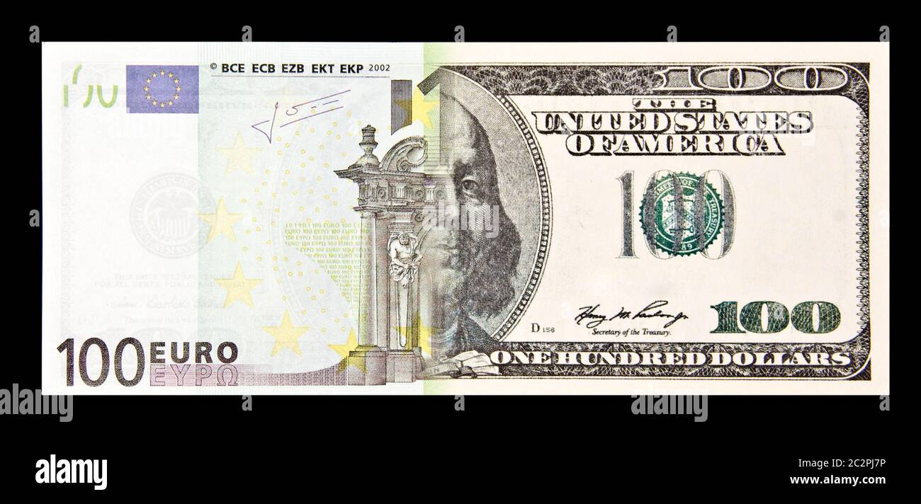 Universal currency. Euro and Dollar. Isolated Stock Photo Alamy