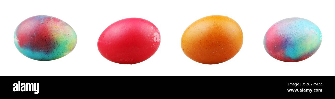 Colorful Easter Eggs isolated On White Background Stock Photo - Alamy