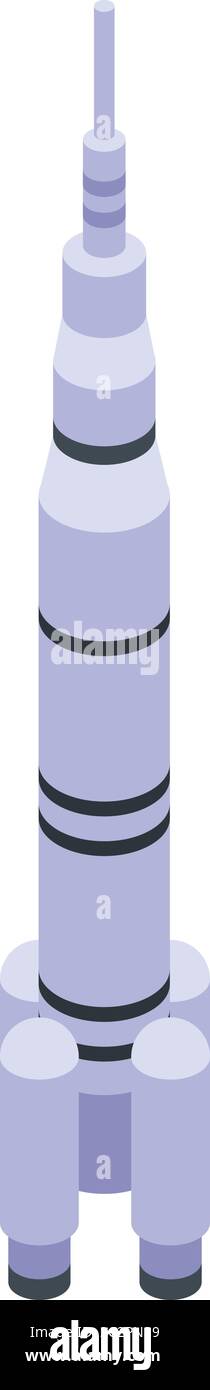 Missile attack icon, isometric style Stock Vector