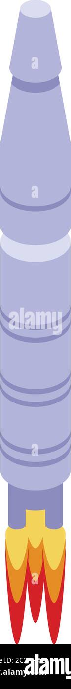 Military missile icon, isometric style Stock Vector