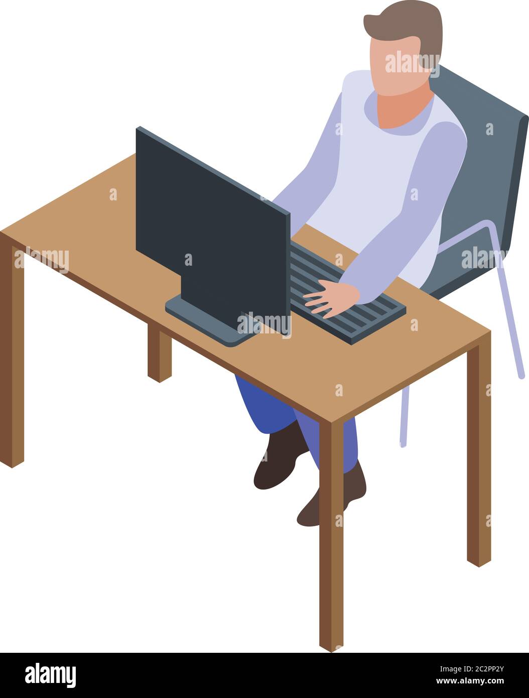 Home exam preparation icon, isometric style Stock Vector