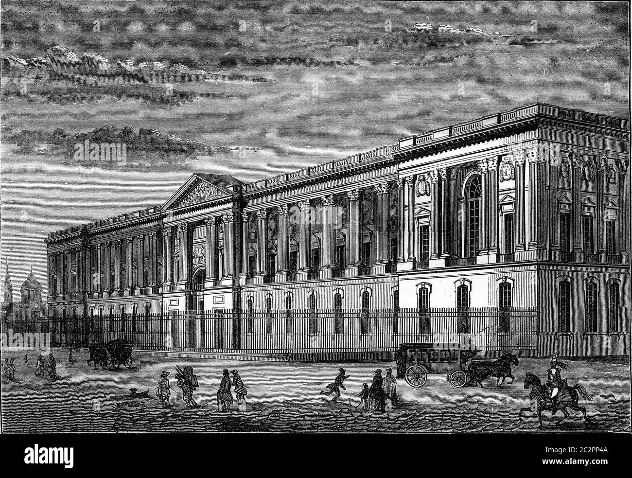 Louis XIV, Perrault's Colonnade, vintage engraved illustration. Magasin