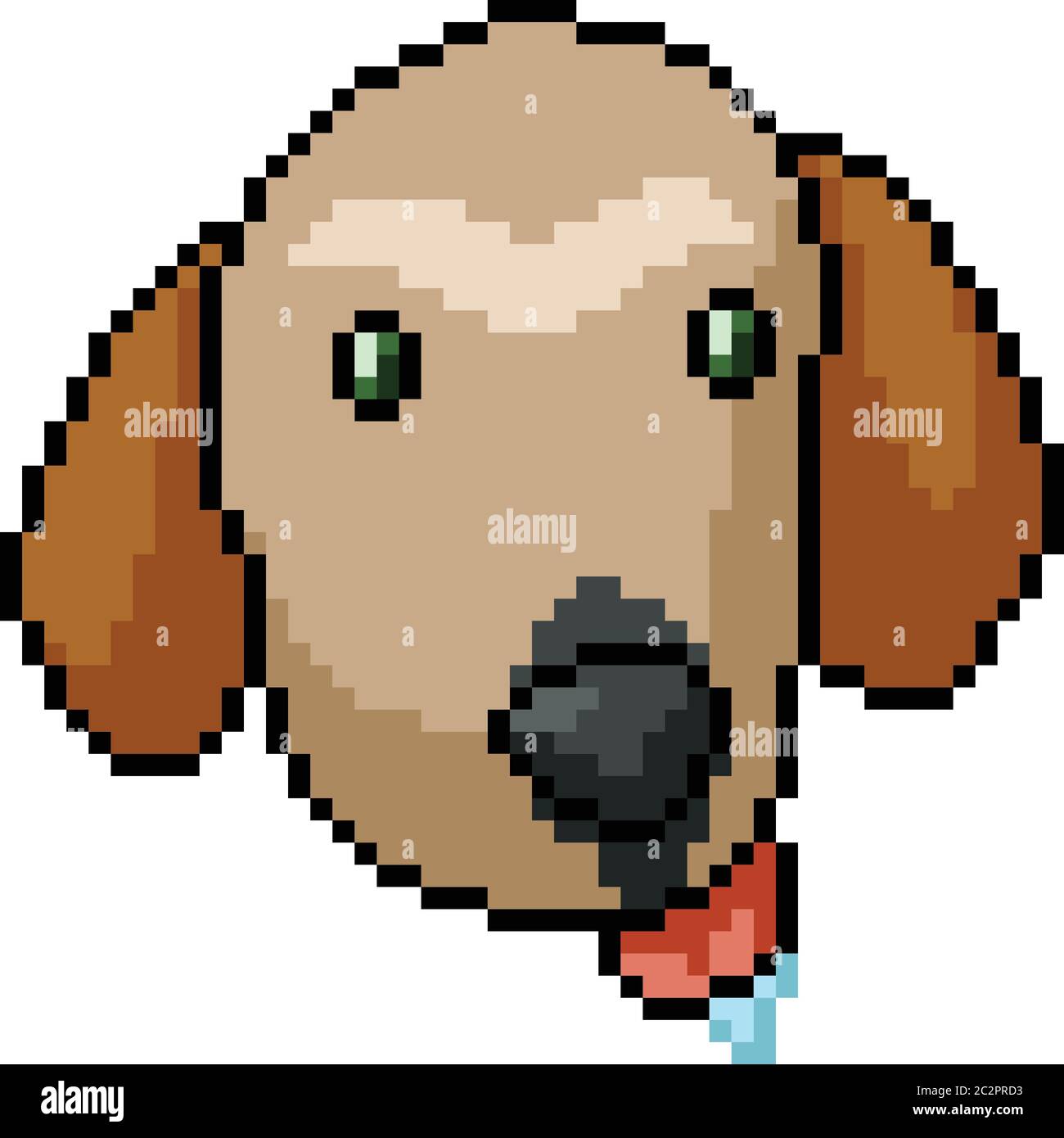 vector pixel art dog silly isolated cartoon Stock Vector