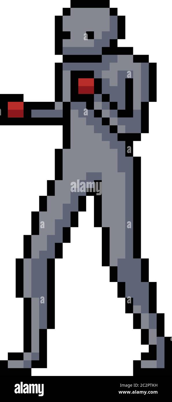 vector pixel art boxing stance isolated cartoon Stock Vector Image