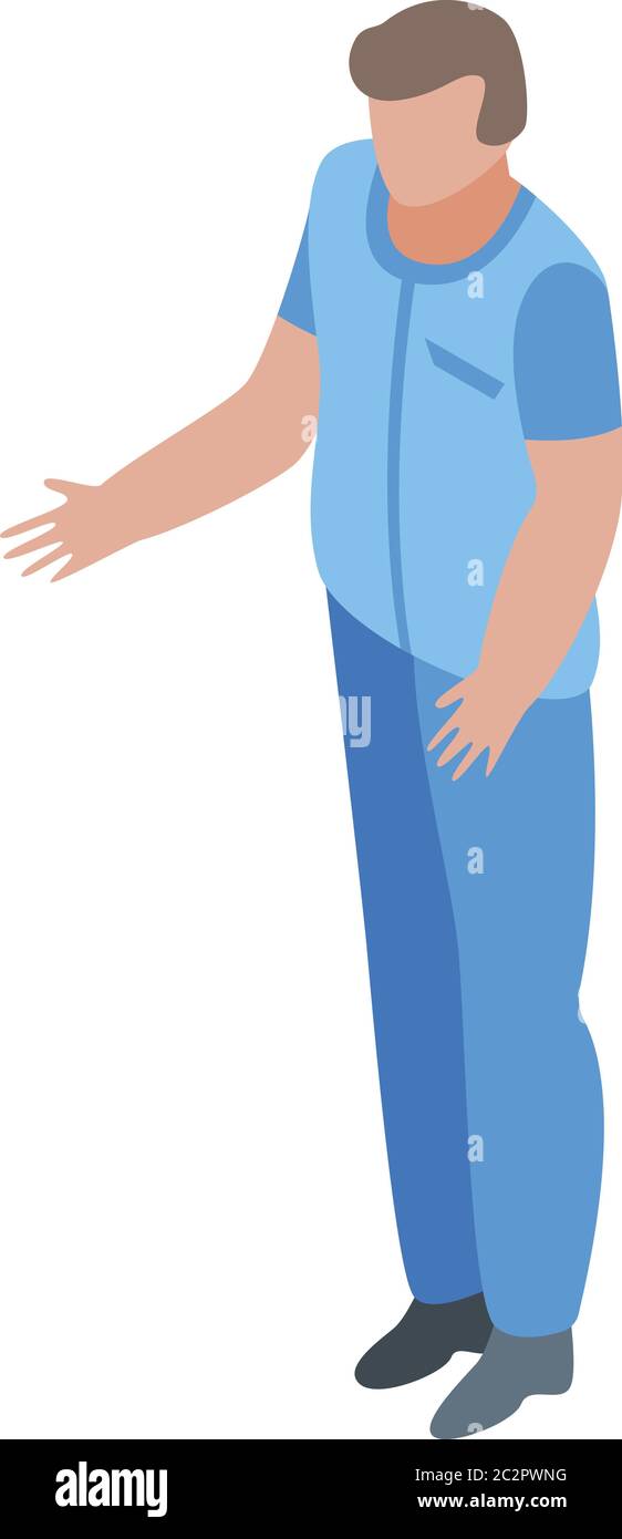 Mri assistant icon, isometric style Stock Vector