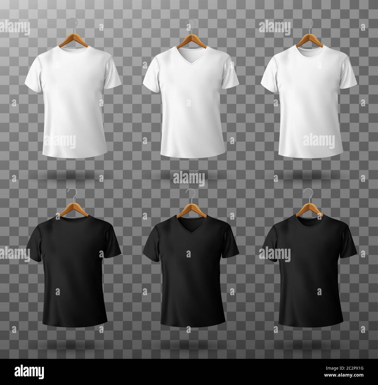 T-shirt mockup black and white male t shirt with short sleeves on ...