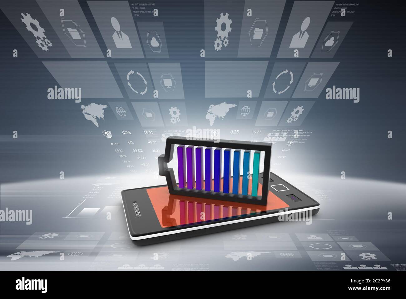 Smart phone charging with battery Stock Photo Alamy