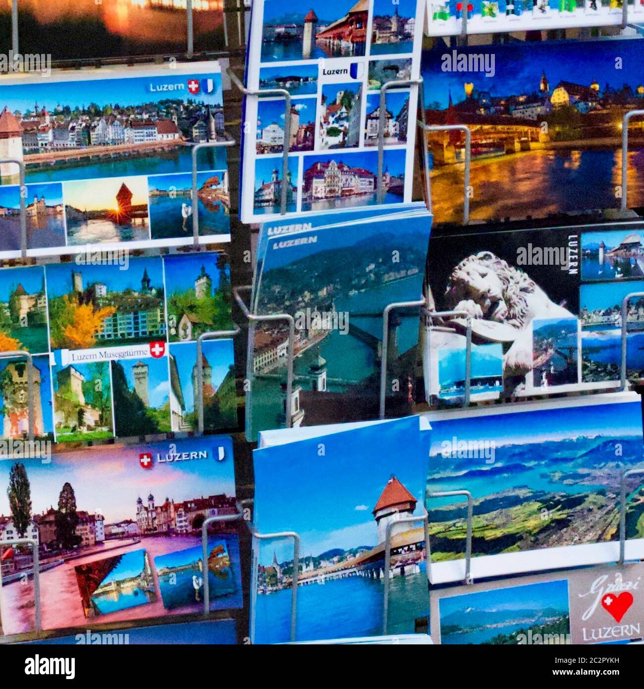Postcards, Lucerne, Switzerland. Stock Photo