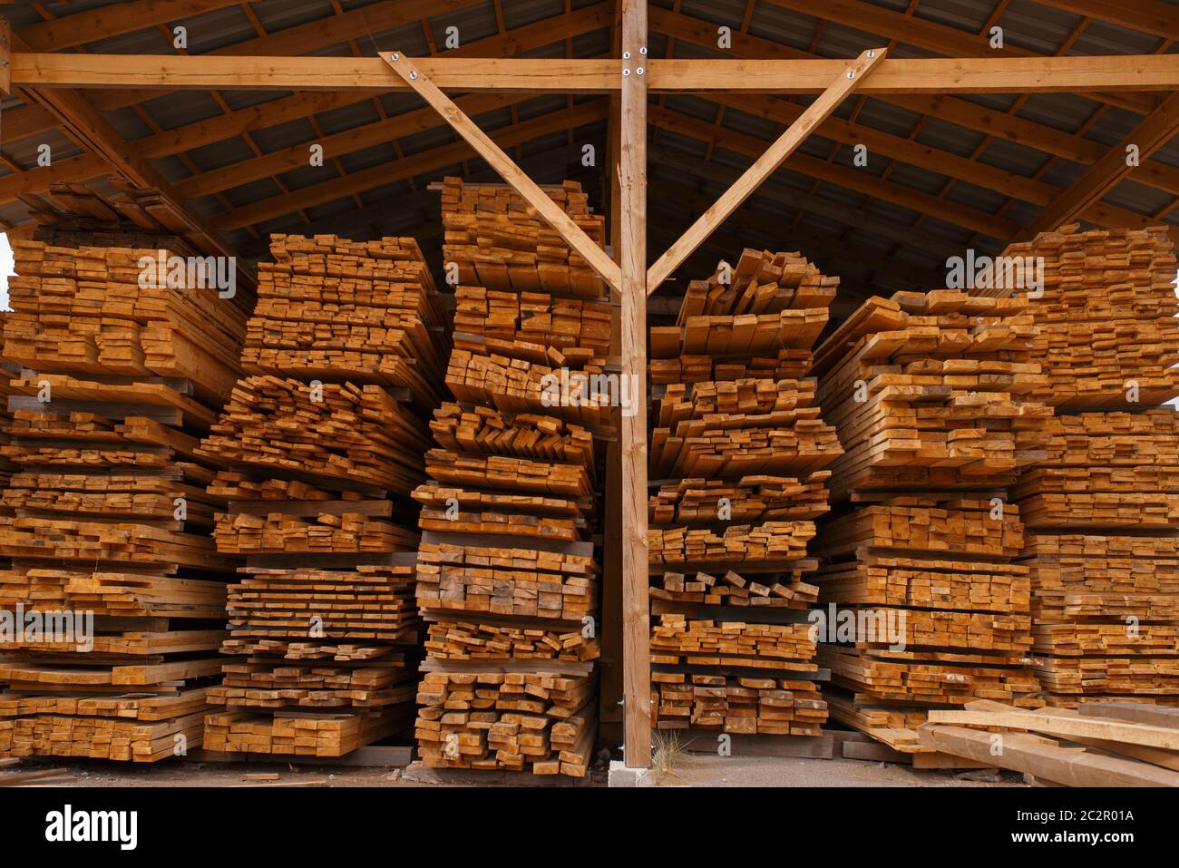 Boards On Timber Warehouse Outdoor Nobody Lumber Industry Carpentry Wood Processing On Factory Forest Sawing In Lumberyard Sawmill Stock Photo Alamy