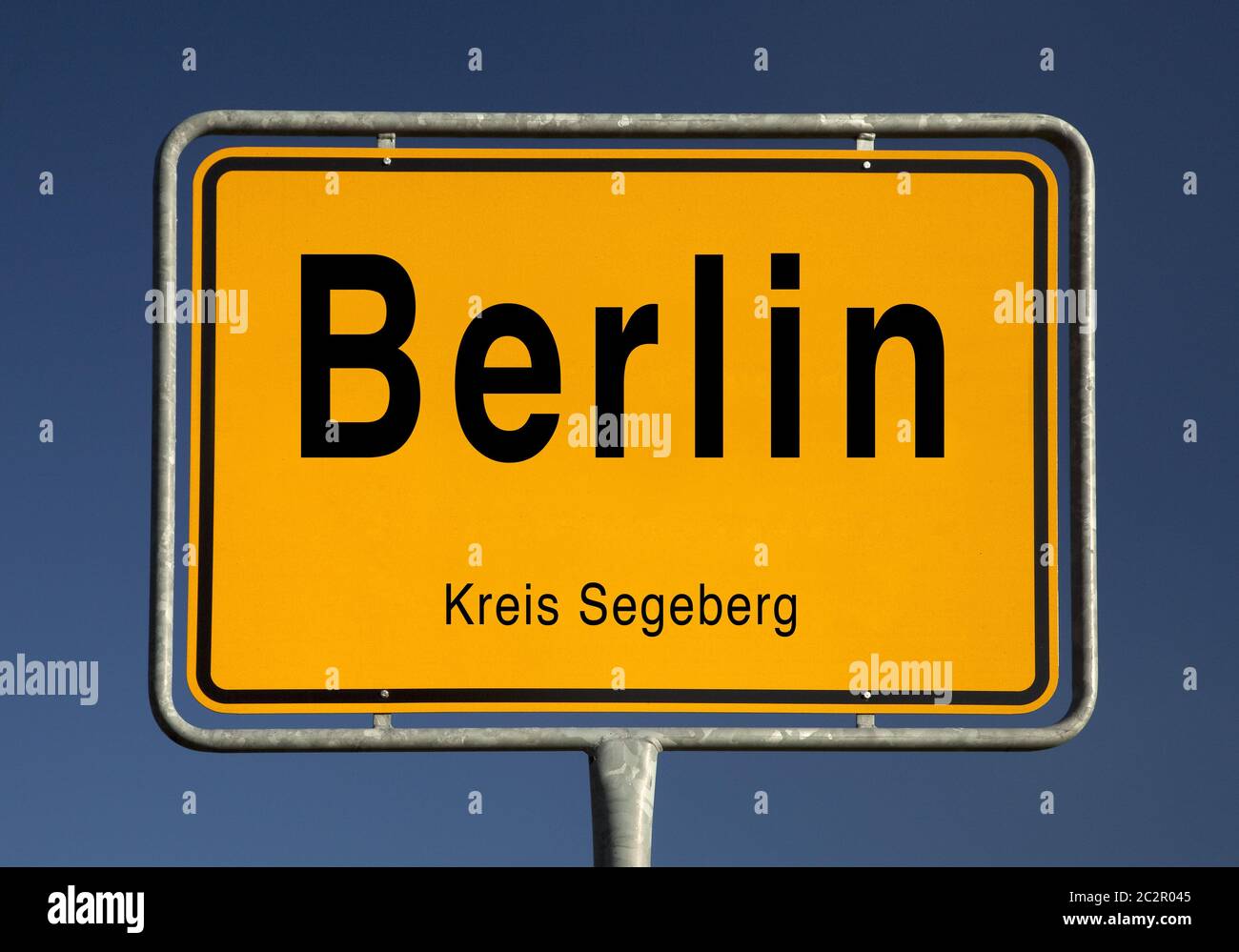 city entrance sign of Berlin, district of the municipality Seedorf, Kreis Segeberg, Germany, Europe Stock Photo