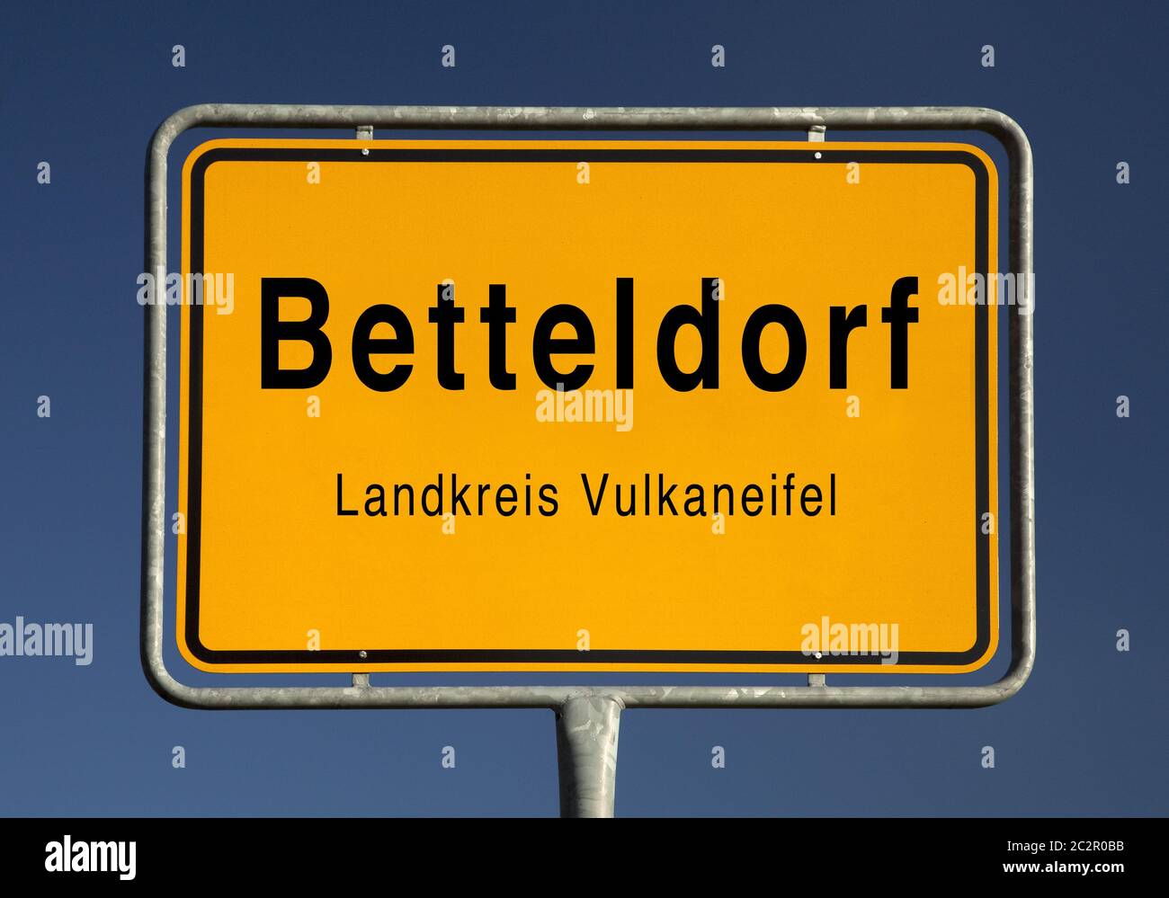 city entrance sign of Betteldorf, local community in the district Vulkaneifel, Germany, Europe Stock Photo