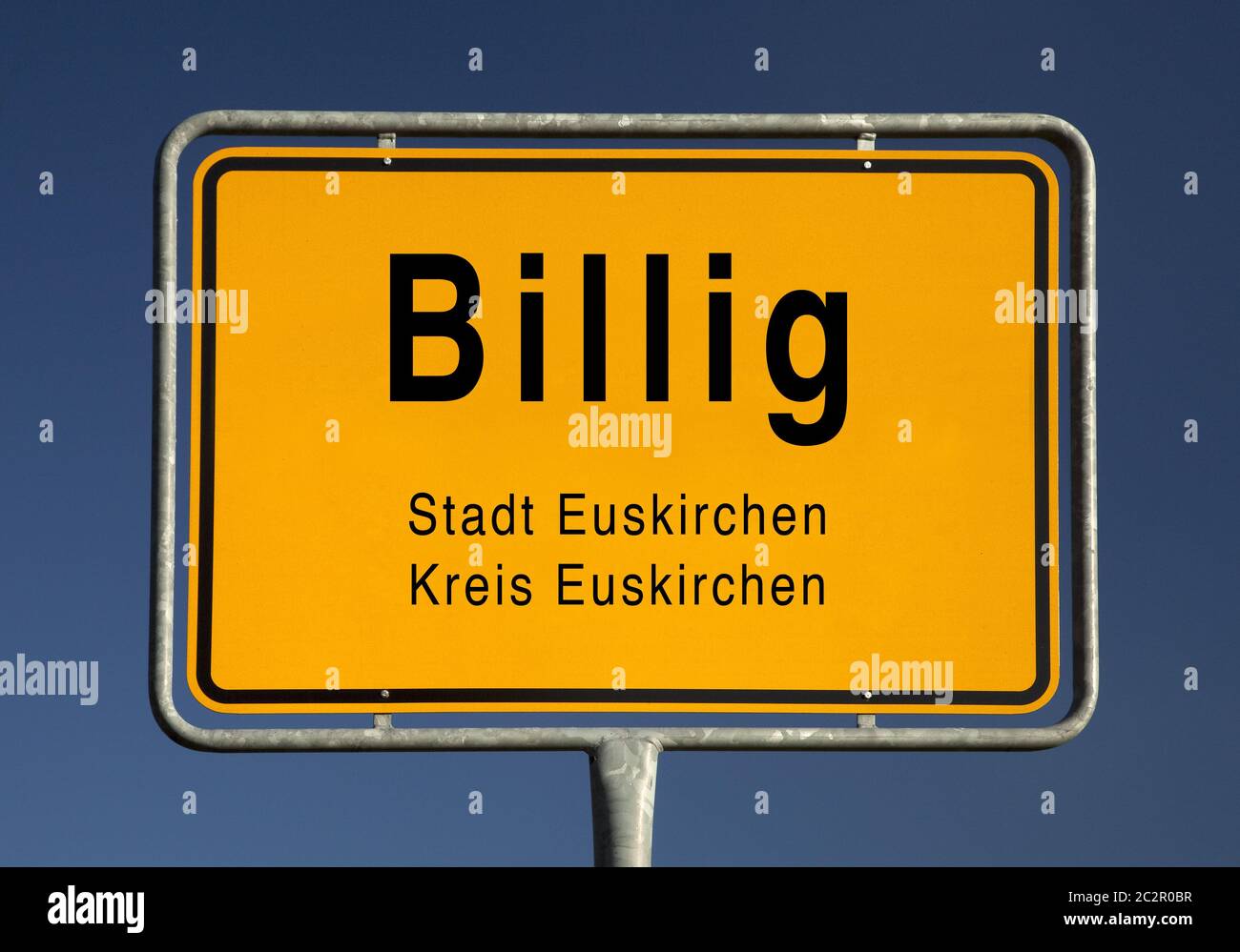 City entrance sign of Billig, suburb of the city Euskirchen, North  Rhine-Westphalia, Germany, Europe Stock Photo - Alamy