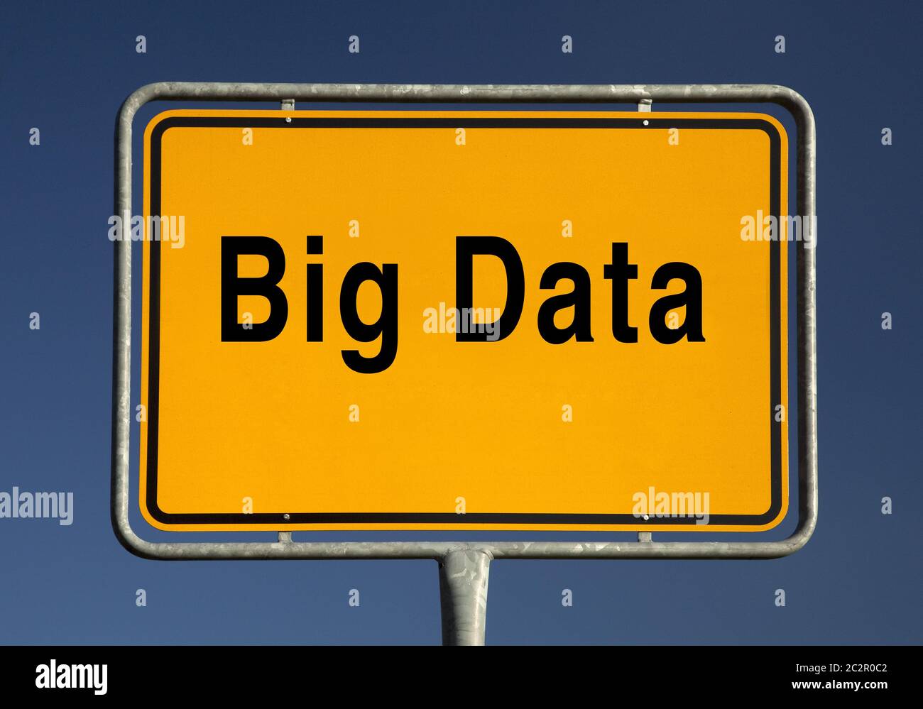 Town entrance sign Big Data, symbol photo for large amounts of data Stock Photo