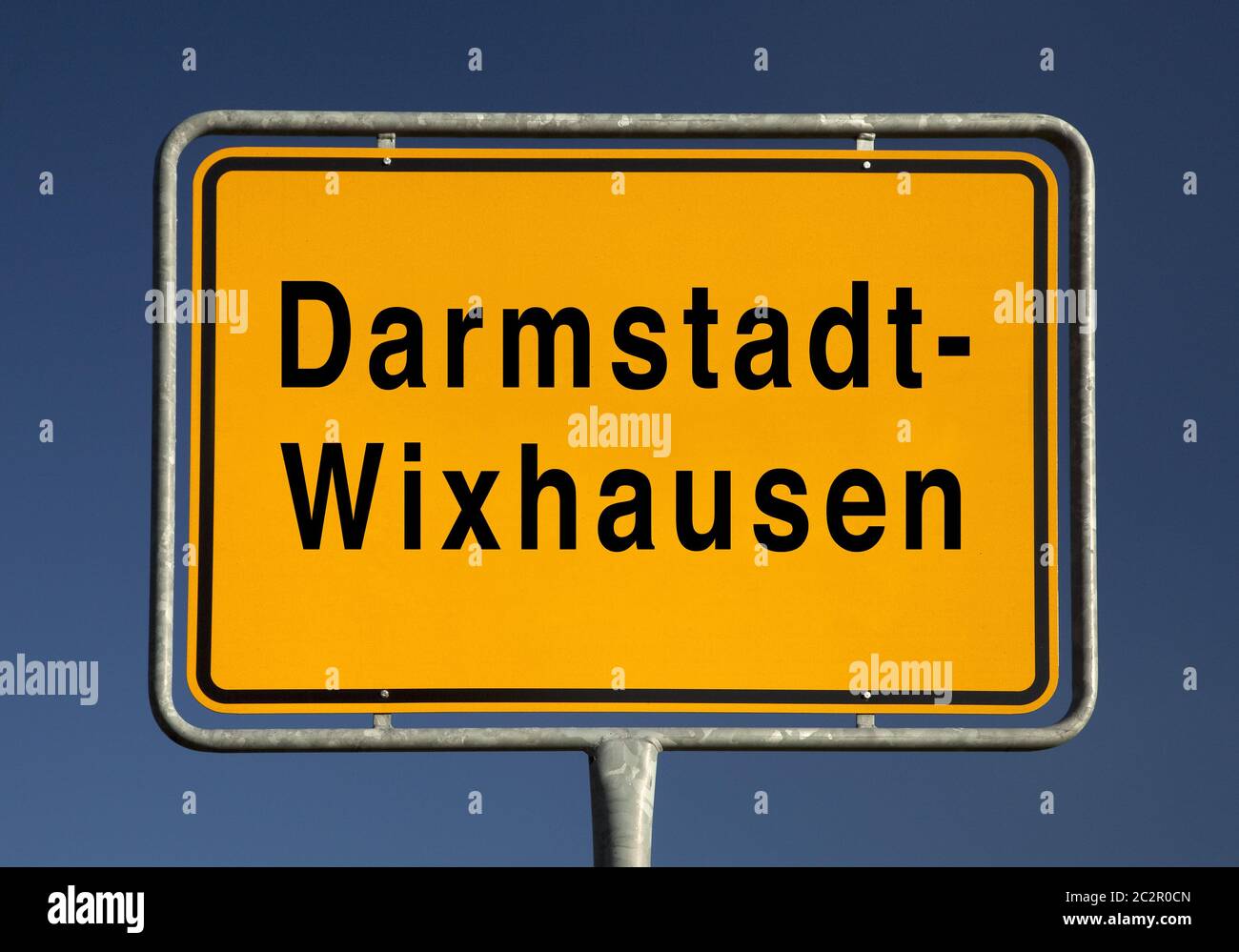 Town entrance sign of Darmstadt-Wixhausen, district of Darmstadt, Hesse, Germany, Europe Stock Photo