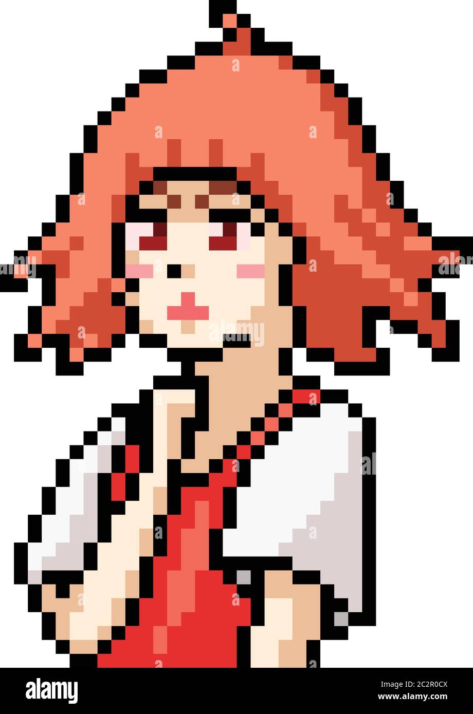 vector pixel art isolated anime girl Stock Vector Image & Art - Alamy