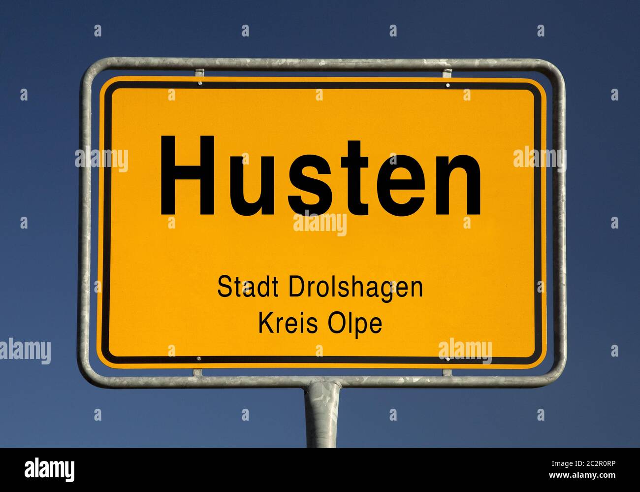 Entrance sign of Husten, town of Drolshagen, Olpe, North Rhine-Westphalia, Germany, Europe Stock Photo