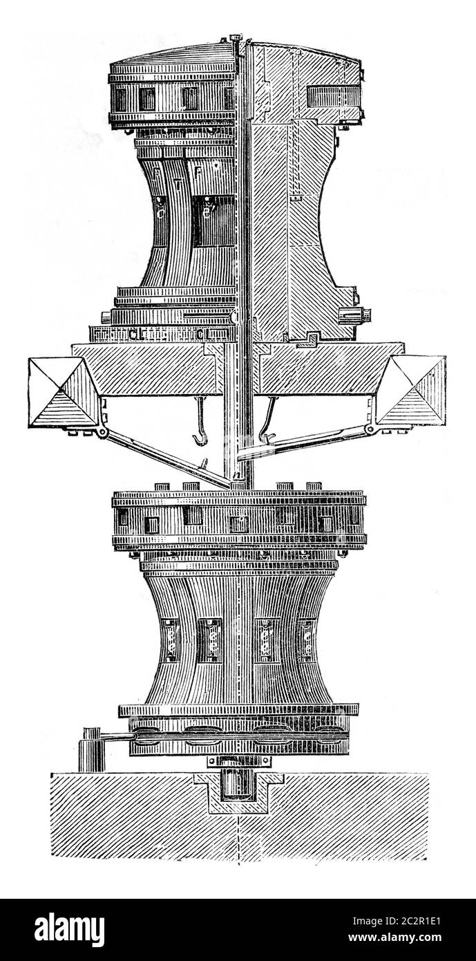 Capstan, vintage engraved illustration. Industrial encyclopedia E.O