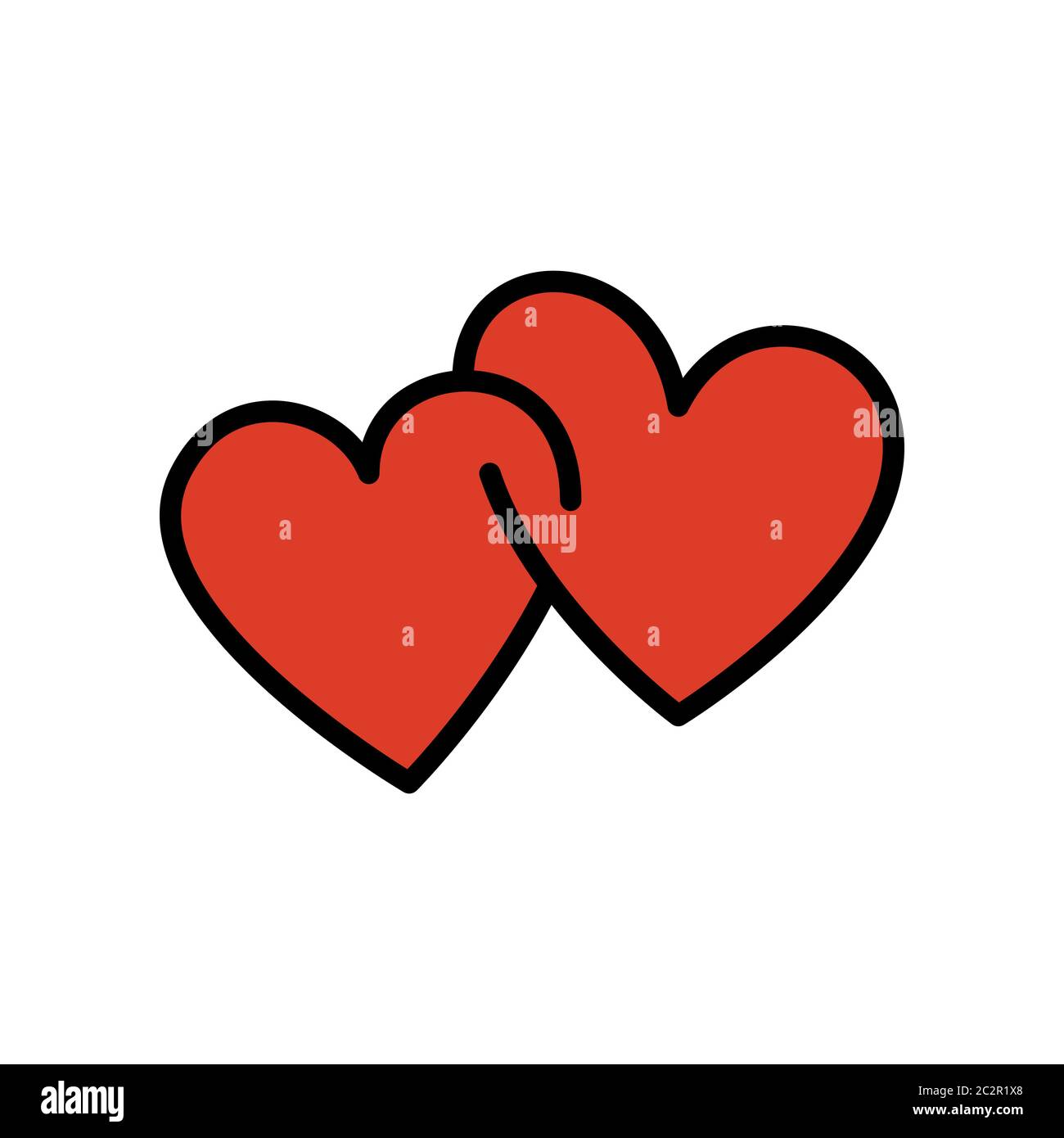 Line art icon of double hearts Stock Vector Image & Art Alamy