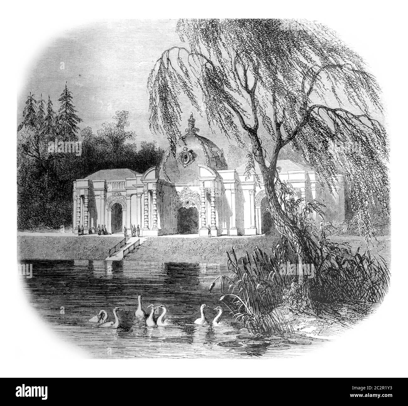 Catherine Booth II in Tsarskoye Selo, vintage engraved illustration. Magasin Pittoresque 1861. Stock Photo